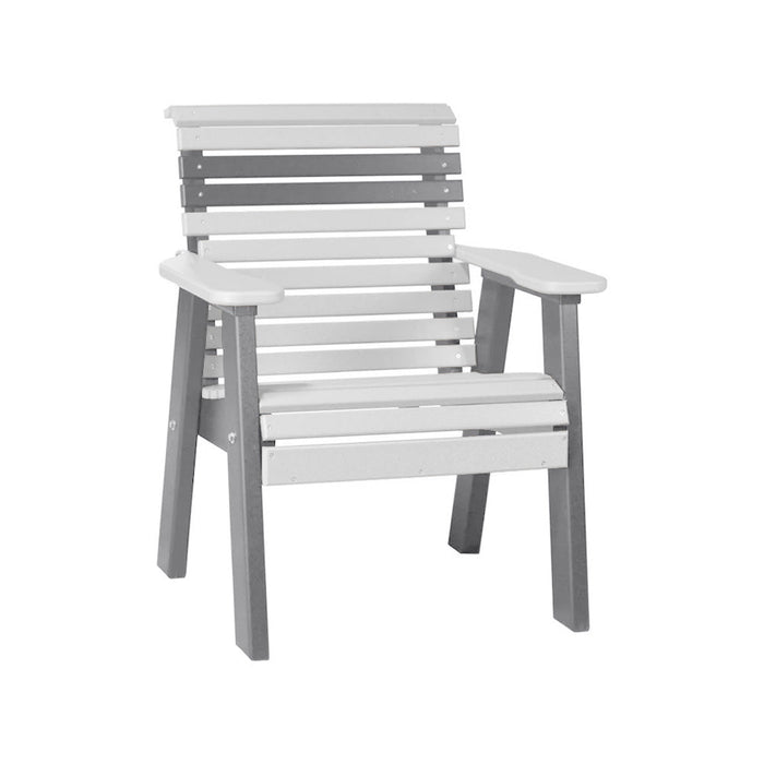 LuxCraft White 2' Rollback Recycled Plastic Chair With Cup Holder