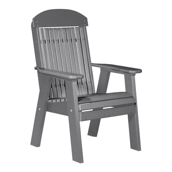 LuxCraft Gray 2' Classic Highback Recycled Plastic Chair With Cup Holder