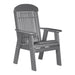 LuxCraft Gray 2' Classic Highback Recycled Plastic Chair With Cup Holder
