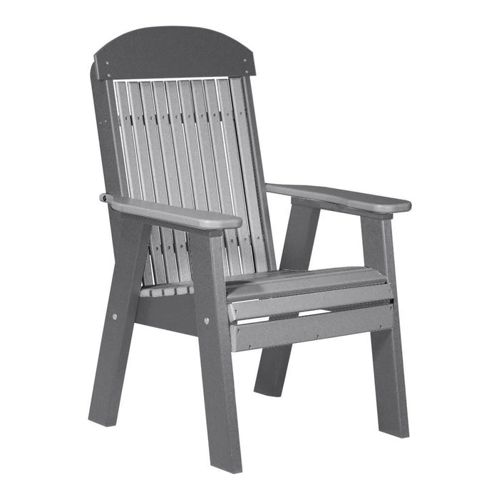 LuxCraft Dove Gray 2' Classic Highback Recycled Plastic Chair