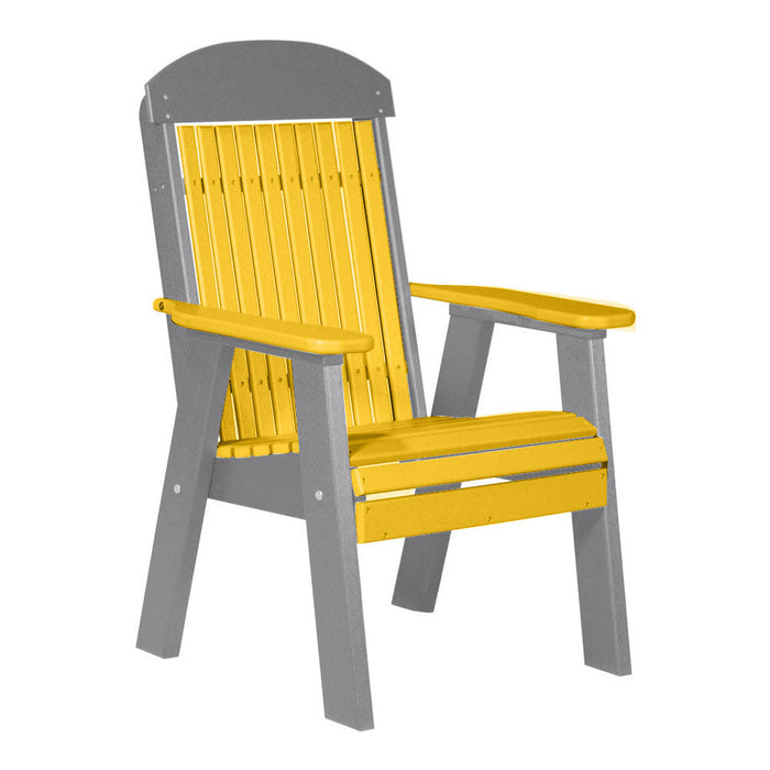 LuxCraft Yellow 2' Classic Highback Recycled Plastic Chair With Cup Holder