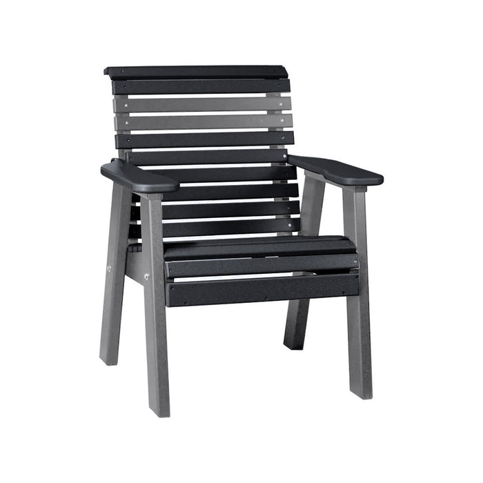 LuxCraft Black 2' Rollback Recycled Plastic Chair With Cup Holder