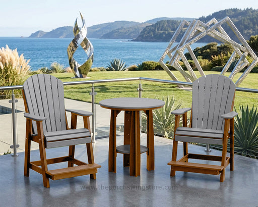 LuxCraft Antique Mahogany on Gray Poly Balcony Dining Table Sets