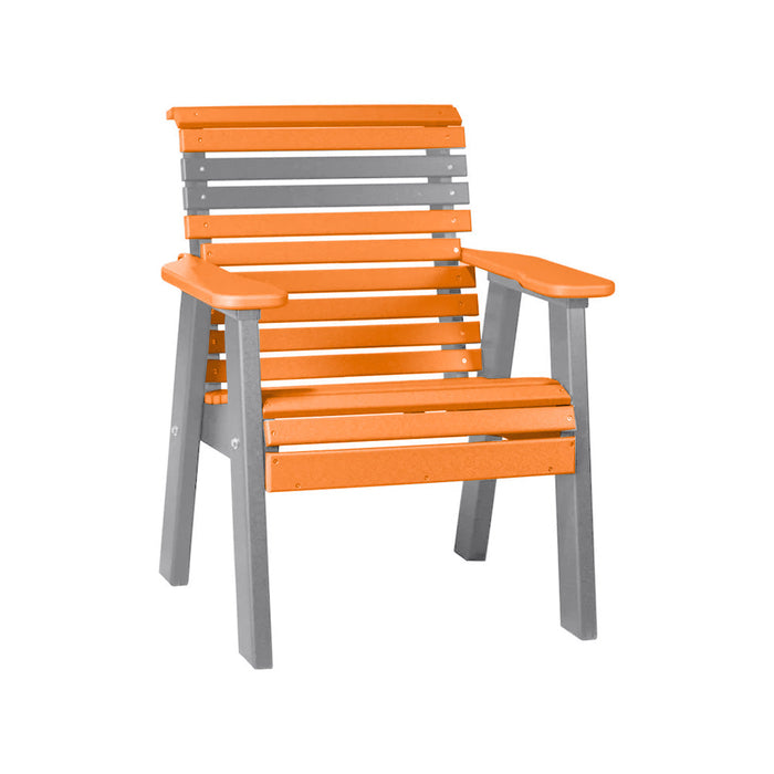 LuxCraft Tangerine 2' Rollback Recycled Plastic Chair With Cup Holder