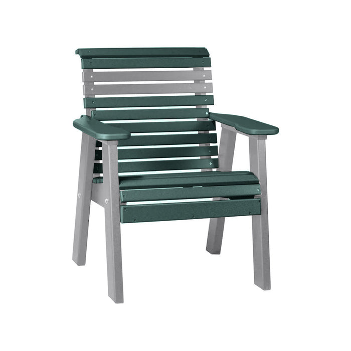 LuxCraft Green 2' Rollback Recycled Plastic Chair With Cup Holder