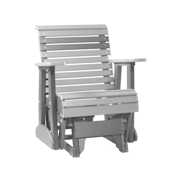 LuxCraft Dove Gray 2 foot Rollback Recycled Plastic Glider Chair