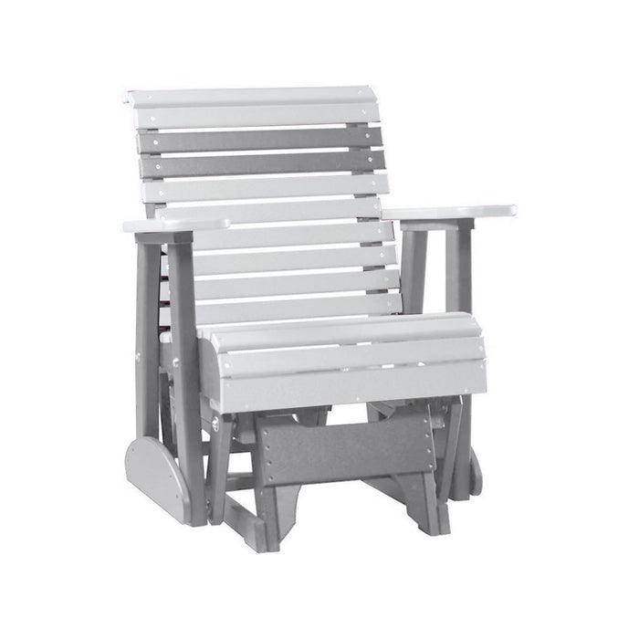 LuxCraft White 2 foot Rollback Recycled Plastic Glider Chair