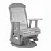 LuxCraft Dove Gray 2 foot Classic Highback Recycled Plastic Swivel Glider Chair With Cup Holder