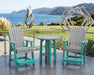 LuxCraft Aruba Blue on Gray Poly Balcony Table Dining Sets