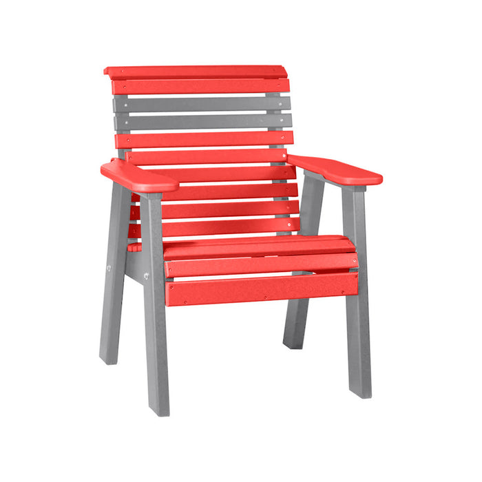 LuxCraft Red 2' Rollback Recycled Plastic Chair With Cup Holder