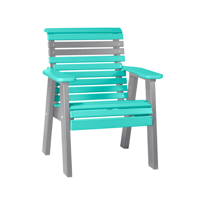 LuxCraft Aruba Blue 2' Rollback Recycled Plastic Chair With Cup Holder