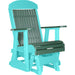 LuxCraft Green 2 foot Classic Highback Recycled Plastic Glider Chair With Cup Holder