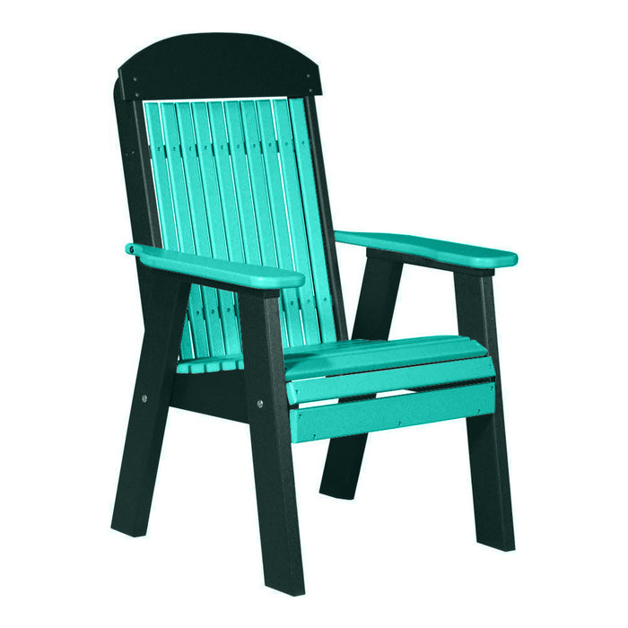 LuxCraft Aruba Blue 2' Classic Highback Recycled Plastic Chair