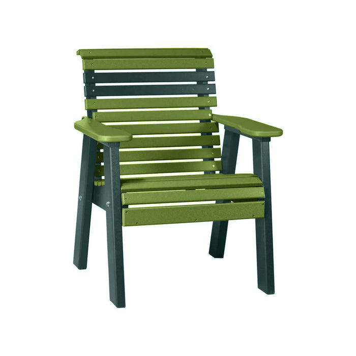 LuxCraft Lime Green 2' Rollback Recycled Plastic Chair With Cup Holder