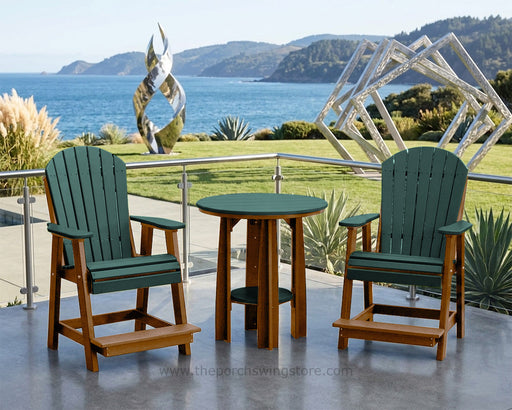 LuxCraft Antique Mahogany on Green Poly Balcony Dining Table Sets