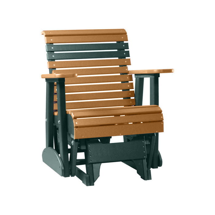LuxCraft Cedar 2 foot Rollback Recycled Plastic Glider Chair