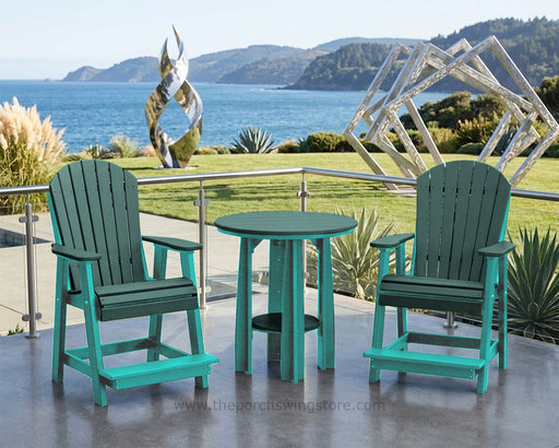 LuxCraft Aruba Blue on Green Poly Balcony Table Dining Sets