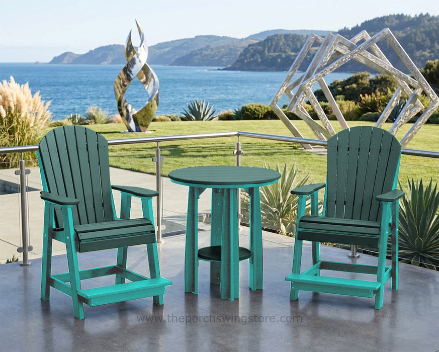 LuxCraft Aruba Blue on Green Poly Balcony Table Dining Sets