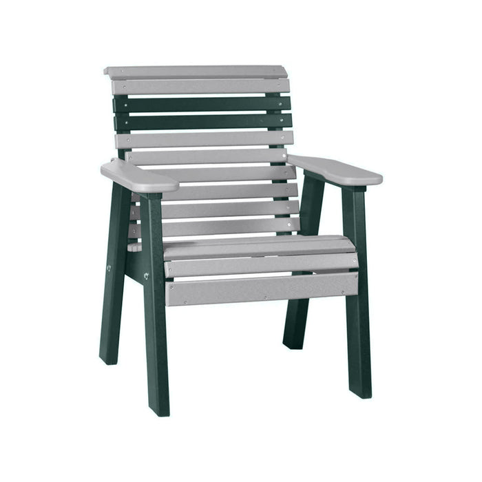 LuxCraft Dove Gray 2' Rollback Recycled Plastic Chair With Cup Holder