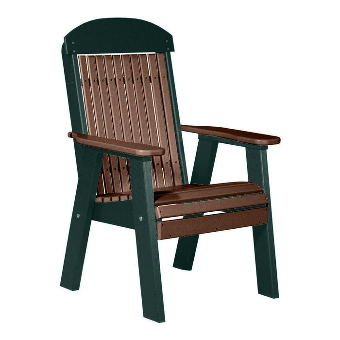 LuxCraft Chestnut Brown 2' Classic Highback Recycled Plastic Chair