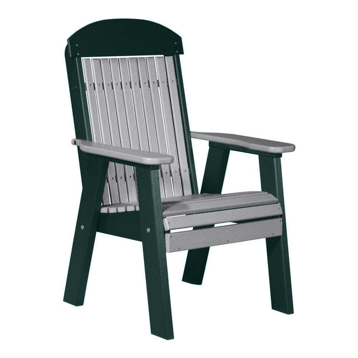 LuxCraft Dove Gray 2' Classic Highback Recycled Plastic Chair With Cup Holder