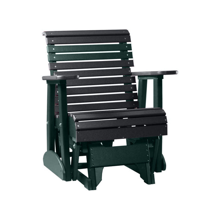 LuxCraft Black 2 foot Rollback Recycled Plastic Glider Chair