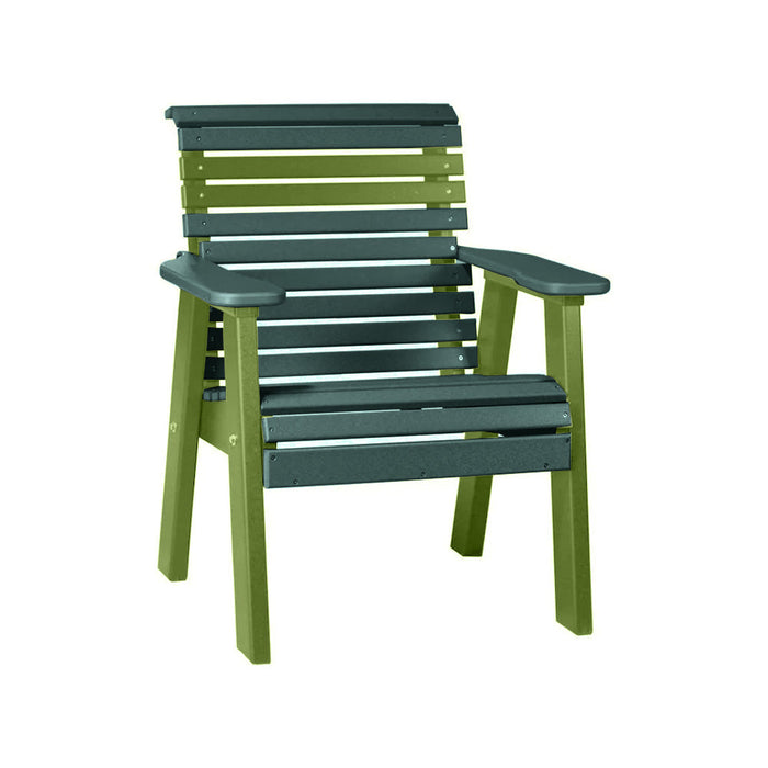 LuxCraft Green 2' Rollback Recycled Plastic Chair With Cup Holder