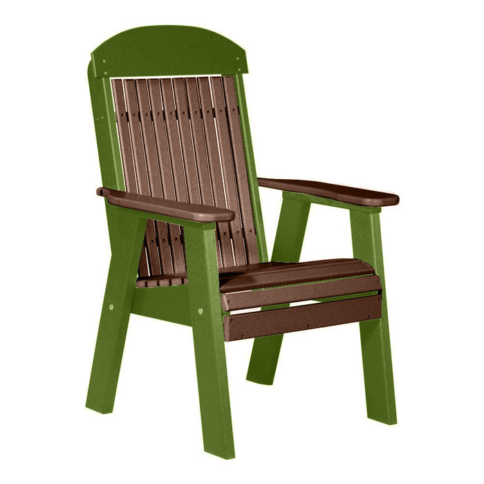 LuxCraft Chestnut Brown 2' Classic Highback Recycled Plastic Chair