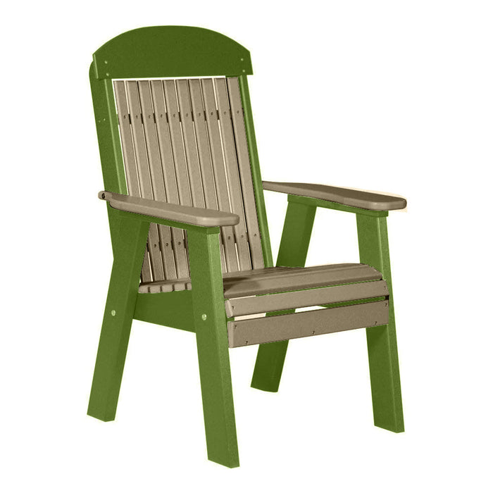 LuxCraft Weatherwood 2' Classic Highback Recycled Plastic Chair With Cup Holder