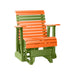 LuxCraft Tangerine 2 foot Rollback Recycled Plastic Glider Chair With Cup Holder