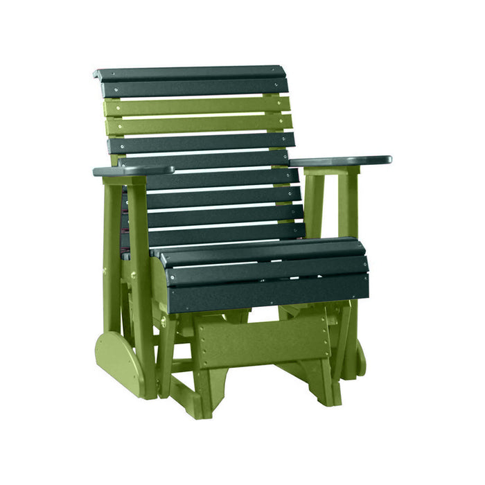 LuxCraft Green 2 foot Rollback Recycled Plastic Glider Chair