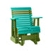 LuxCraft Aruba Blue 2 foot Rollback Recycled Plastic Glider Chair With Cup Holder