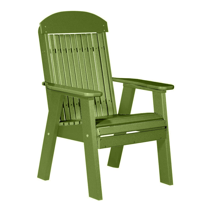 LuxCraft Lime Green 2' Classic Highback Recycled Plastic Chair With Cup Holder