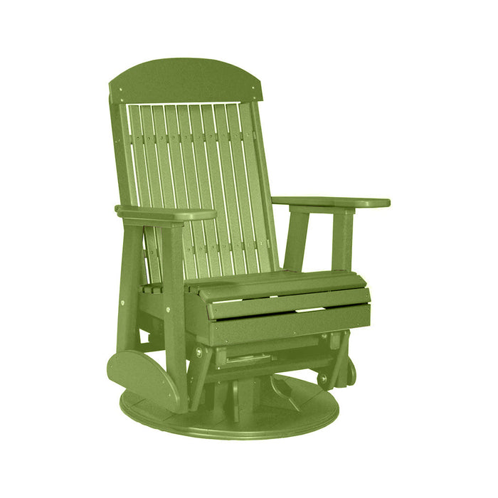 LuxCraft Lime Green 2 foot Classic Highback Recycled Plastic Swivel Glider Chair
