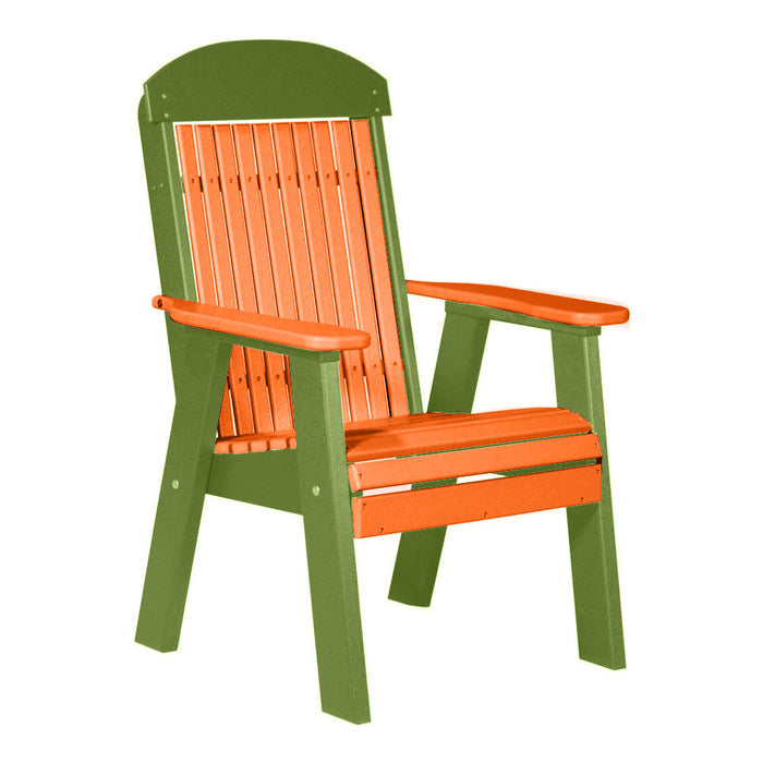 LuxCraft Tangerine 2' Classic Highback Recycled Plastic Chair With Cup Holder