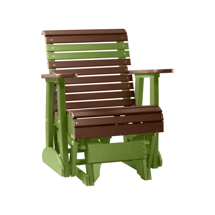 LuxCraft Chestnut Brown 2 foot Rollback Recycled Plastic Glider Chair