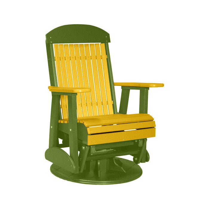 LuxCraft Yellow 2 foot Classic Highback Recycled Plastic Swivel Glider Chair