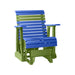 LuxCraft Blue 2 foot Rollback Recycled Plastic Glider Chair With Cup Holder
