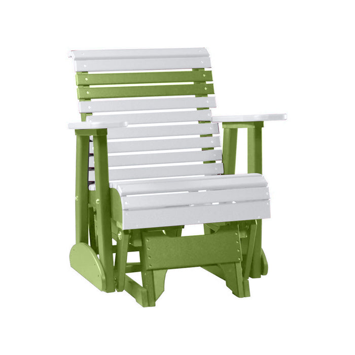 LuxCraft White 2 foot Rollback Recycled Plastic Glider Chair