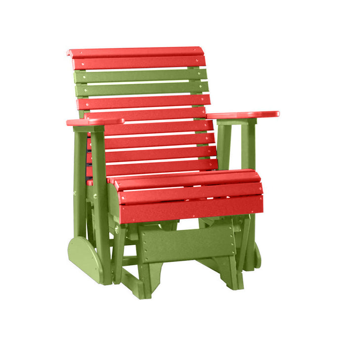 LuxCraft Red 2 foot Rollback Recycled Plastic Glider Chair