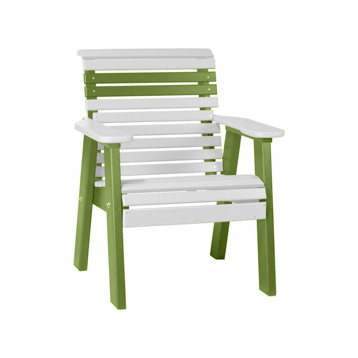LuxCraft White 2' Rollback Recycled Plastic Chair With Cup Holder