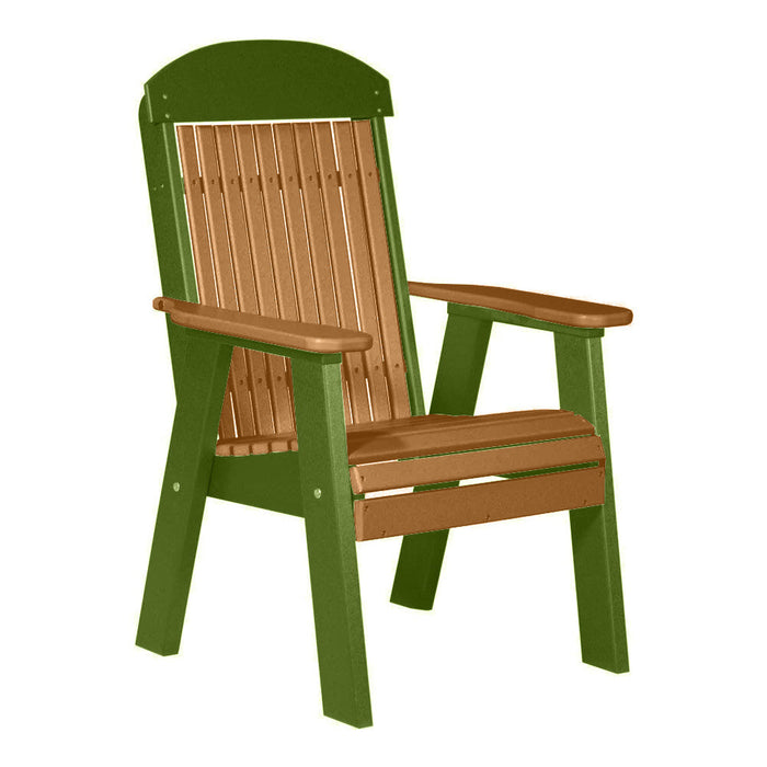 LuxCraft Cedar 2' Classic Highback Recycled Plastic Chair With Cup Holder