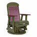 LuxCraft Cherry wood 2 foot Classic Highback Recycled Plastic Swivel Glider Chair With Cup Holder