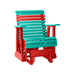 LuxCraft Aruba Blue 2 foot Rollback Recycled Plastic Glider Chair With Cup Holder