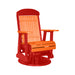 LuxCraft Tangerine 2 foot Classic Highback Recycled Plastic Swivel Glider Chair With Cup Holder
