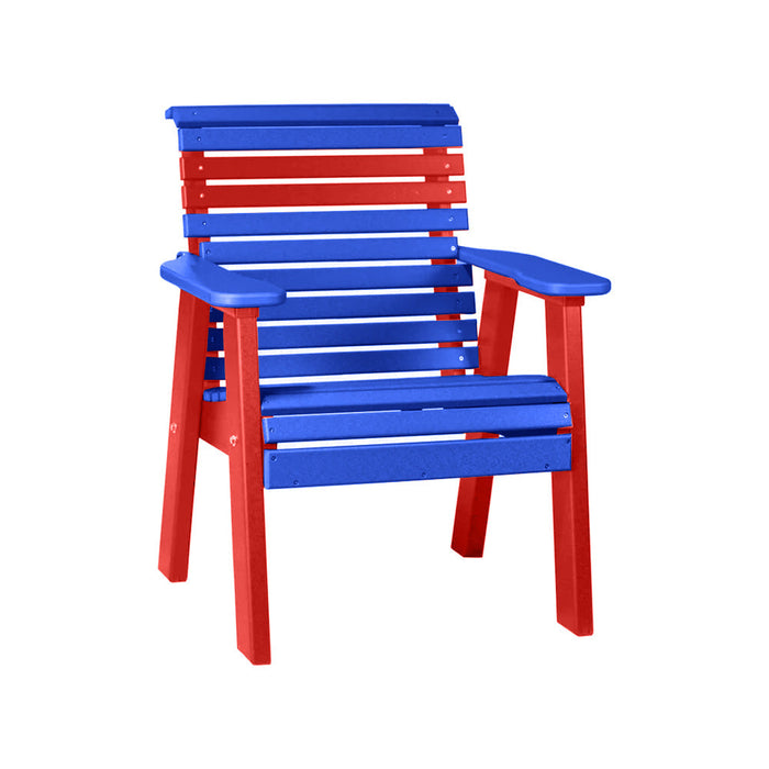 LuxCraft Blue 2' Rollback Recycled Plastic Chair