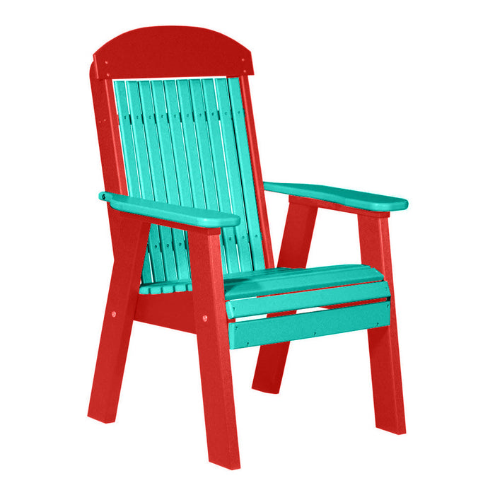 LuxCraft Aruba Blue 2' Classic Highback Recycled Plastic Chair