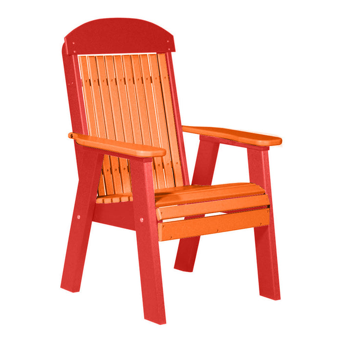 LuxCraft Tangerine 2' Classic Highback Recycled Plastic Chair With Cup Holder