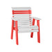LuxCraft White 2' Rollback Recycled Plastic Chair With Cup Holder