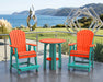 LuxCraft Aruba Blue on Red Poly Balcony Table Dining Sets
